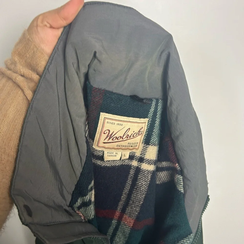 Vtg Woolrich Rugged Outdoor wear Men's Military Field Jacket - Wool Green Sz L - Picture 12 of 13